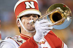Photo of UNL marching band member