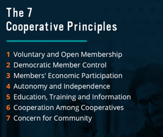 7 principles of cooperatives graphic.